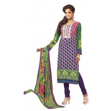 Triveni Striking Purple Colored Printed Cotton Salwar Kameez